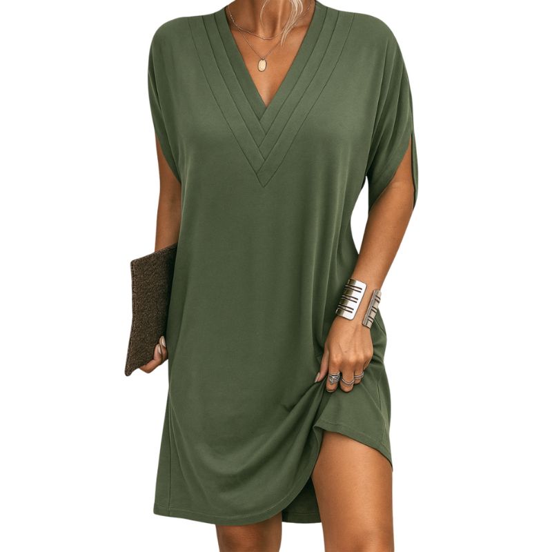 Vestido corto de punto fluido