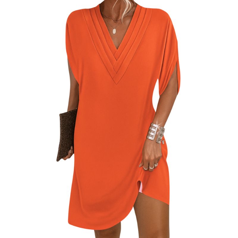 Vestido corto de punto fluido