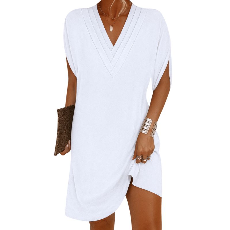 Vestido corto de punto fluido