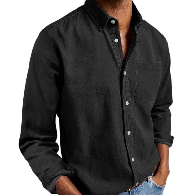 Camisa de Manga Larga de Corte Holgado