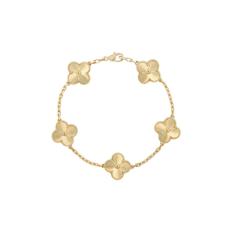 Pulsera de Baño de Oro con Trébol