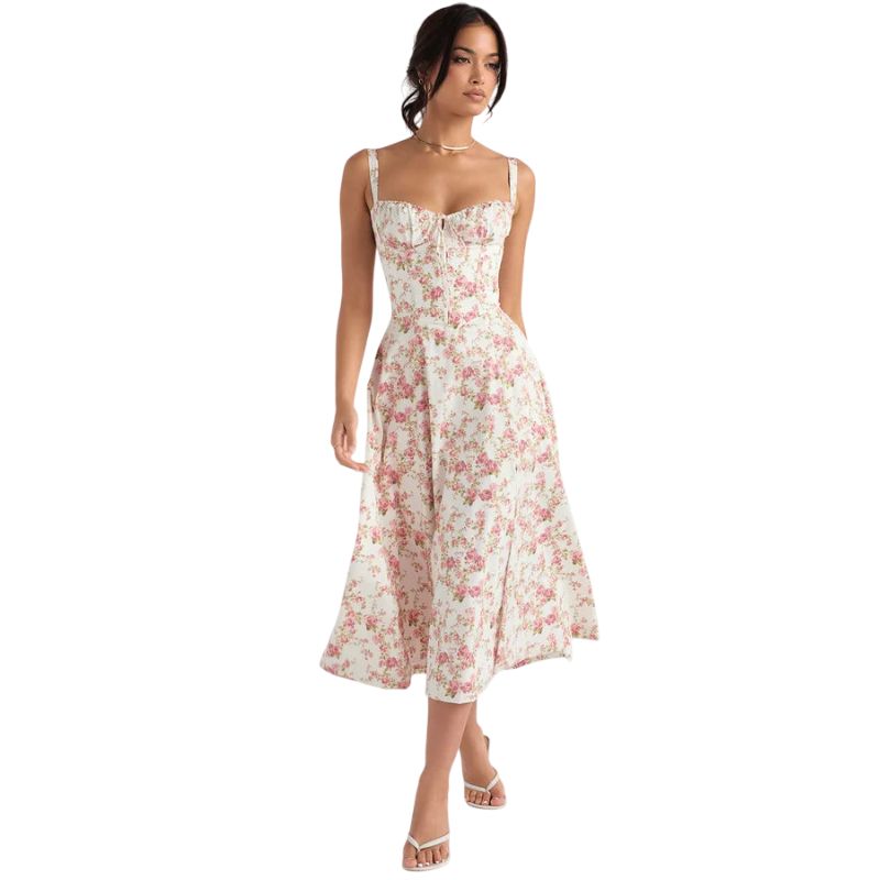 Vestido Corsé con Abertura Lateral