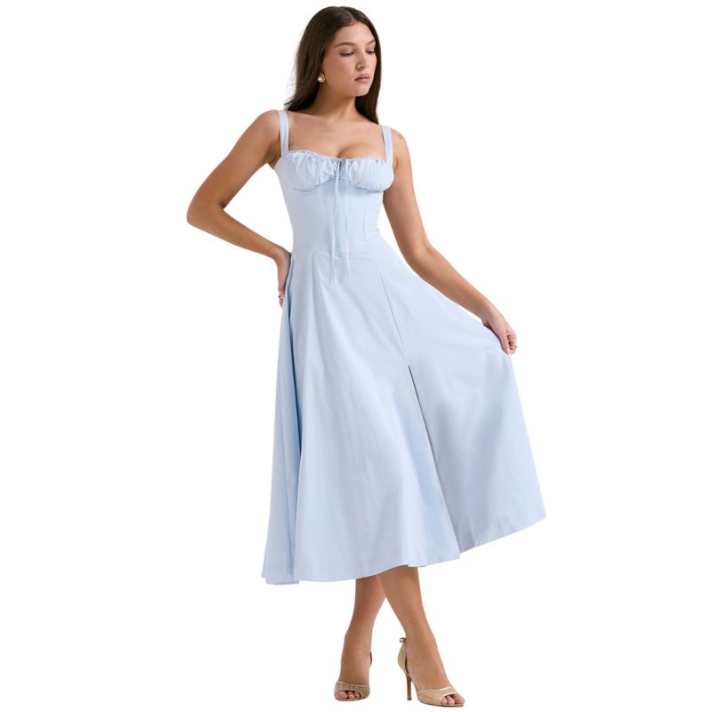 Vestido Corsé con Abertura Lateral