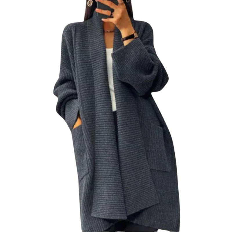 Cardigan Oversized de Punto Acanalado
