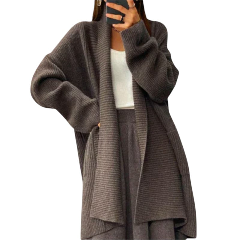 Cardigan Oversized de Punto Acanalado
