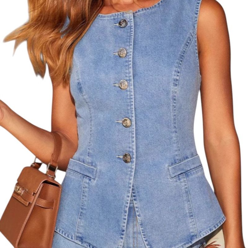Chaleco Tejano y Jeans Anchos