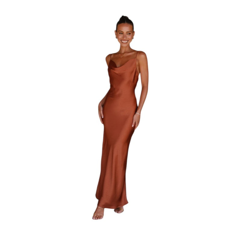 Vestido Largo Entallado con Tirantes