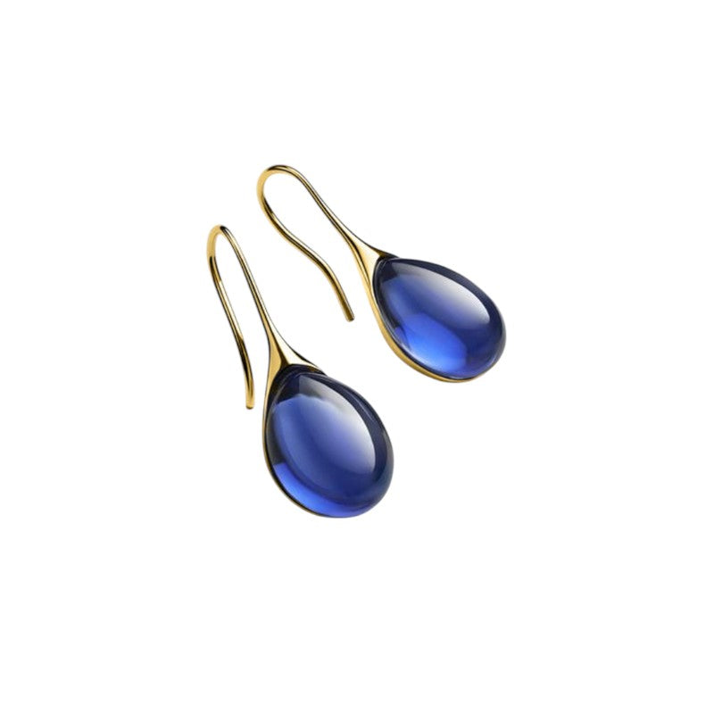 Pendientes de Gota de Cristal en Oro y Plata