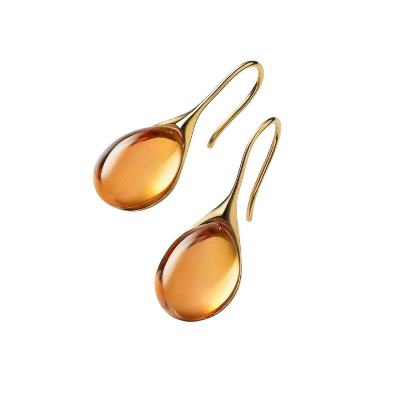 Pendientes de Gota de Cristal en Oro y Plata