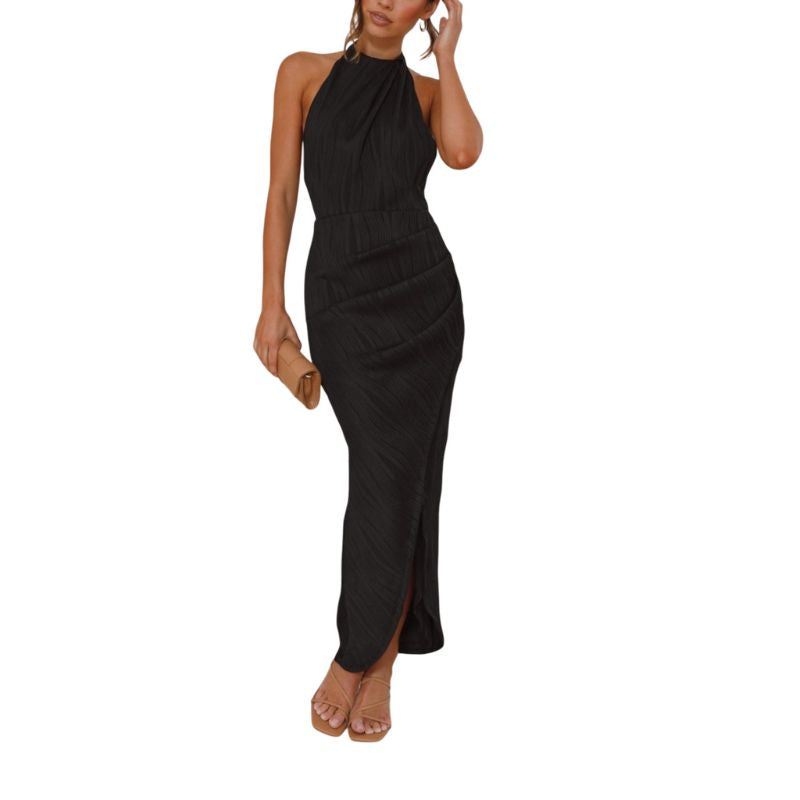 Vestido Halter con Drapeado