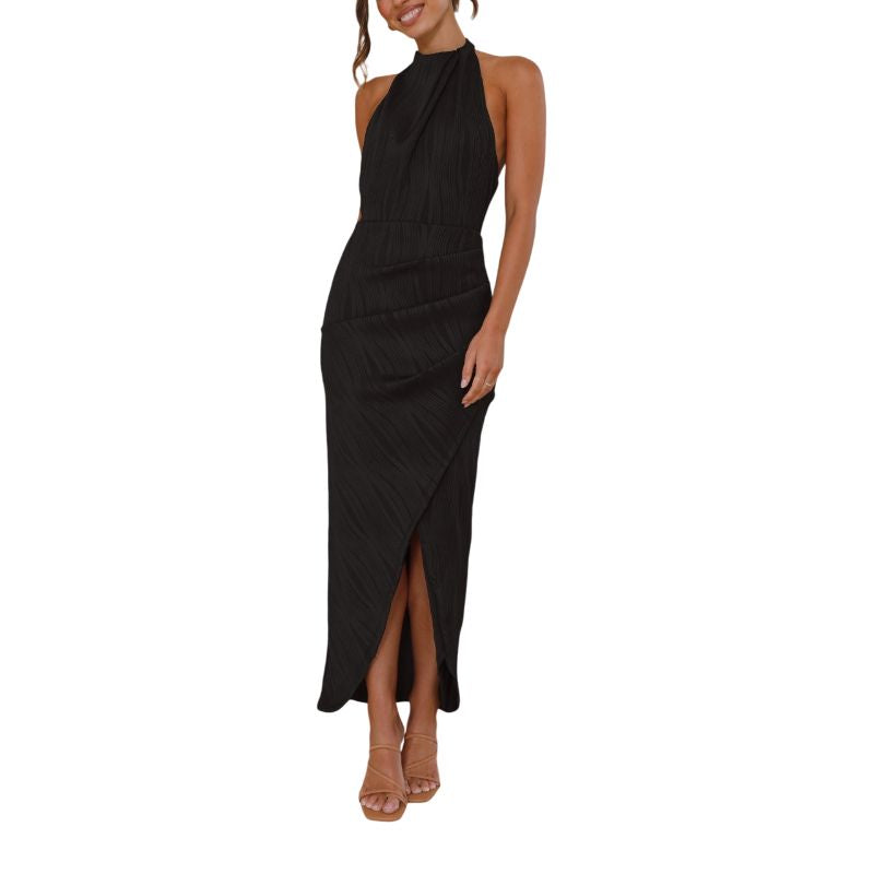 Vestido Halter con Drapeado