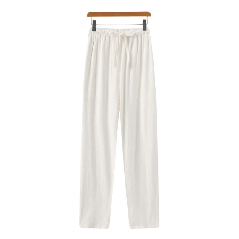 Pantalones de Lino de Corte Recto