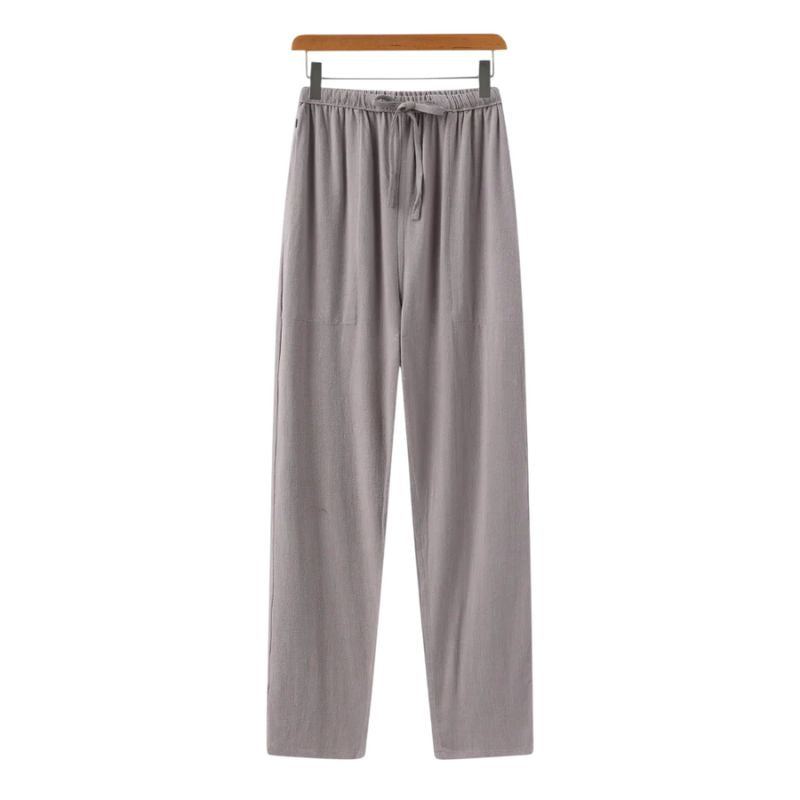 Pantalones de Lino de Corte Recto