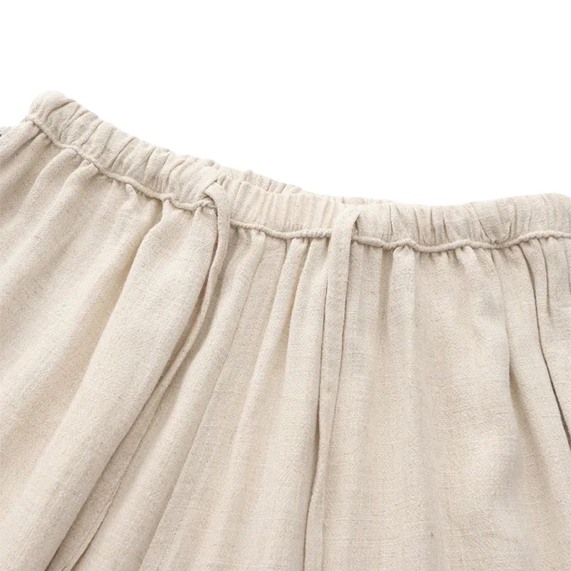 Pantalones de Lino de Corte Recto