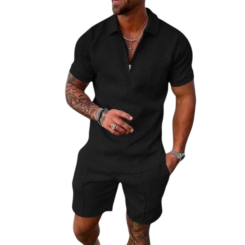 Conjunto de Polo Texturizado y Pantalones Cortos