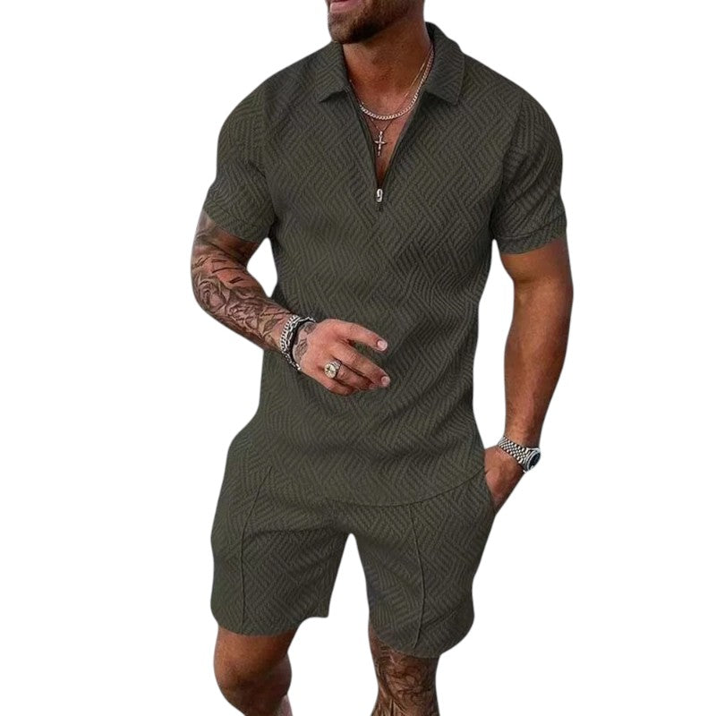 Conjunto de Polo Texturizado y Pantalones Cortos