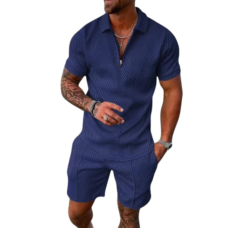 Conjunto de Polo Texturizado y Pantalones Cortos