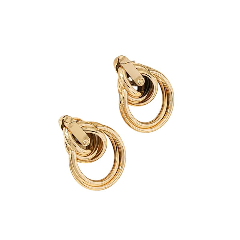 Pendientes Aros Dorados Entrelazados