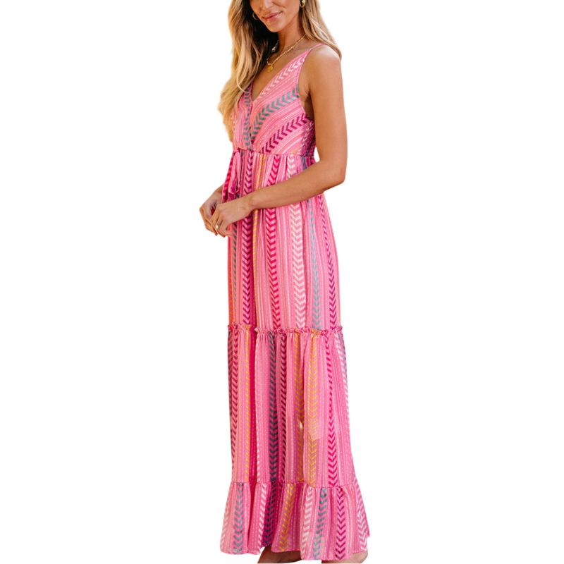 Vestido Largo de Rayas Multicolor