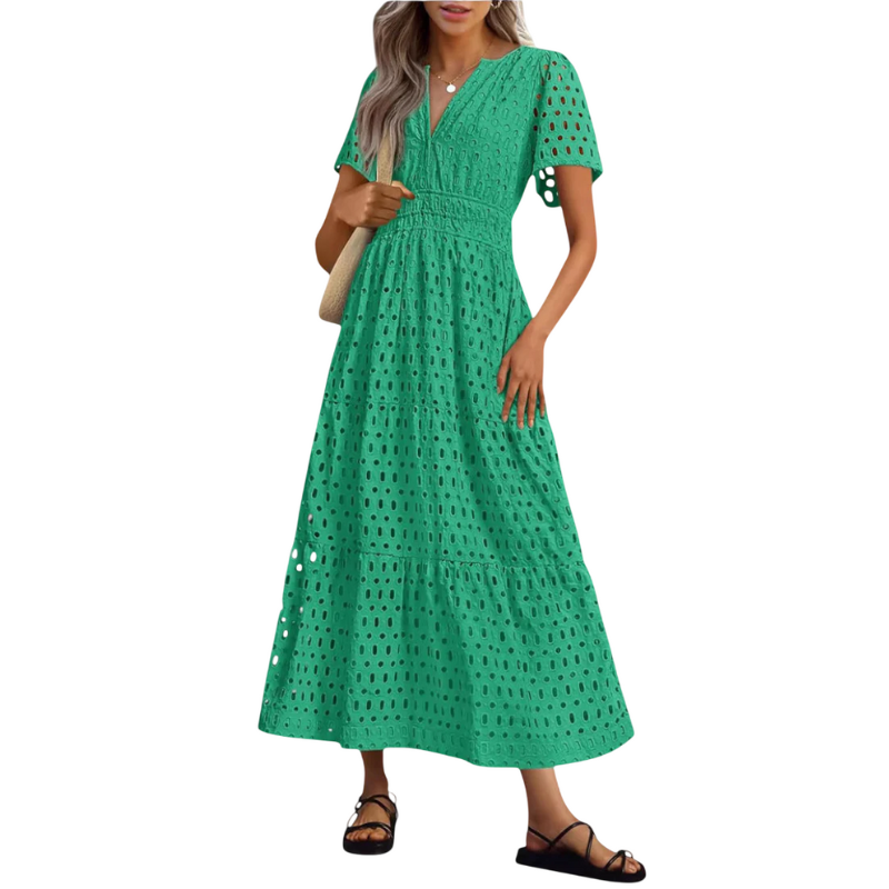 Vestido Largo de Encaje Bordado