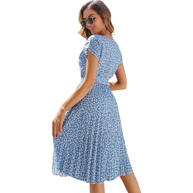 Vestido Midi con Estampado Floral Campestre