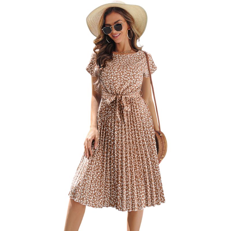 Vestido Midi con Estampado Floral Campestre