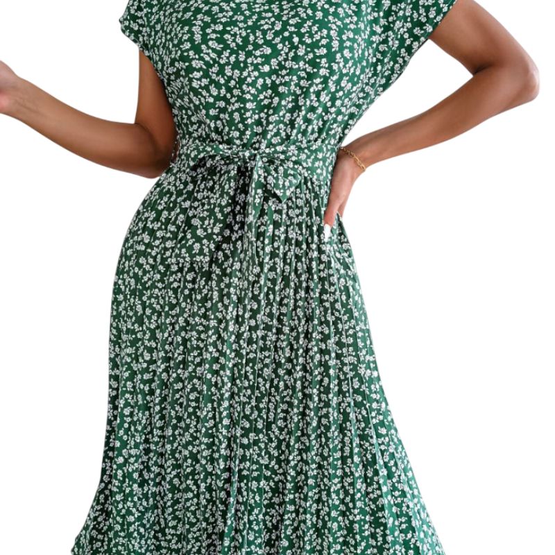 Vestido Midi con Estampado Floral Campestre