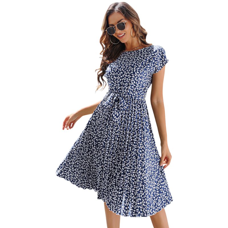 Vestido Midi con Estampado Floral Campestre