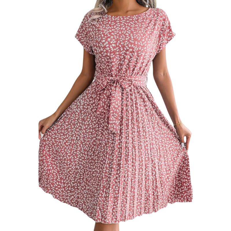 Vestido Midi con Estampado Floral Campestre
