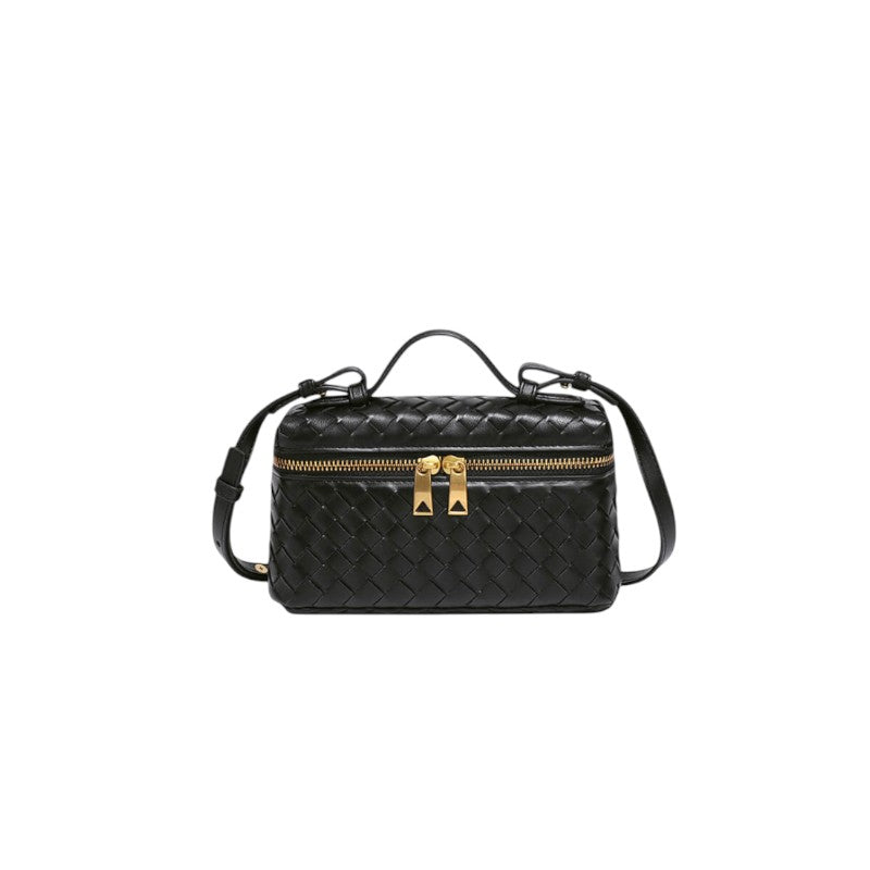 Bolso Mini Woven con Detalles Dorados