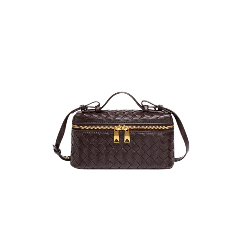 Bolso Mini Woven con Detalles Dorados