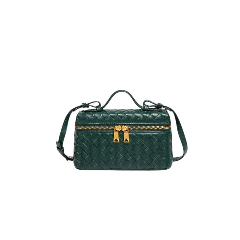 Bolso Mini Woven con Detalles Dorados