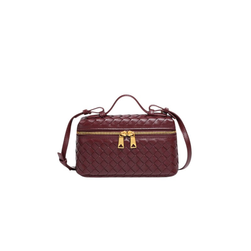 Bolso Mini Woven con Detalles Dorados
