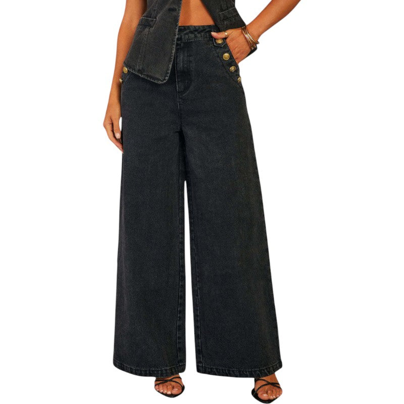 Chaleco Tejano y Jeans Anchos