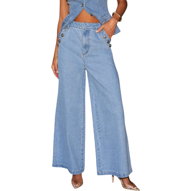 Chaleco Tejano y Jeans Anchos