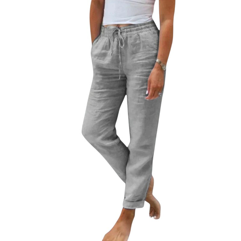 Relaxed Fit Linen Blend Pants