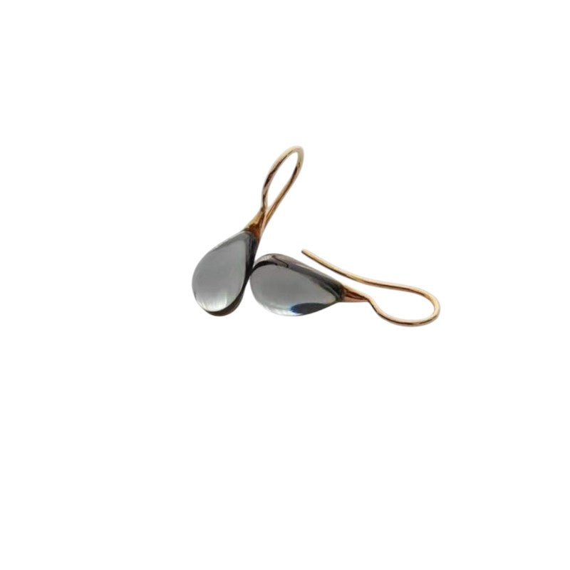 Pendientes de Gota de Cristal en Oro y Plata