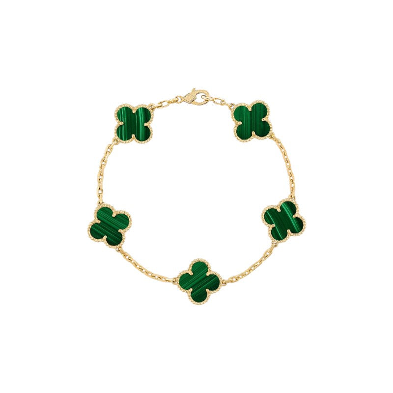 Pulsera de Baño de Oro con Trébol
