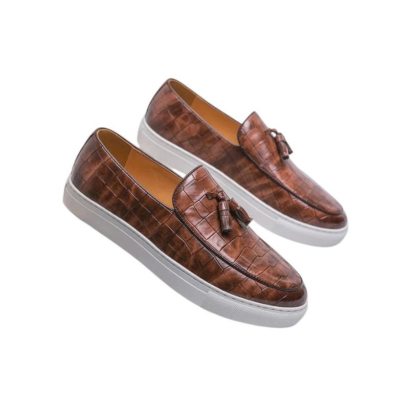 Mocasines con Grabado de Cocodrilo 