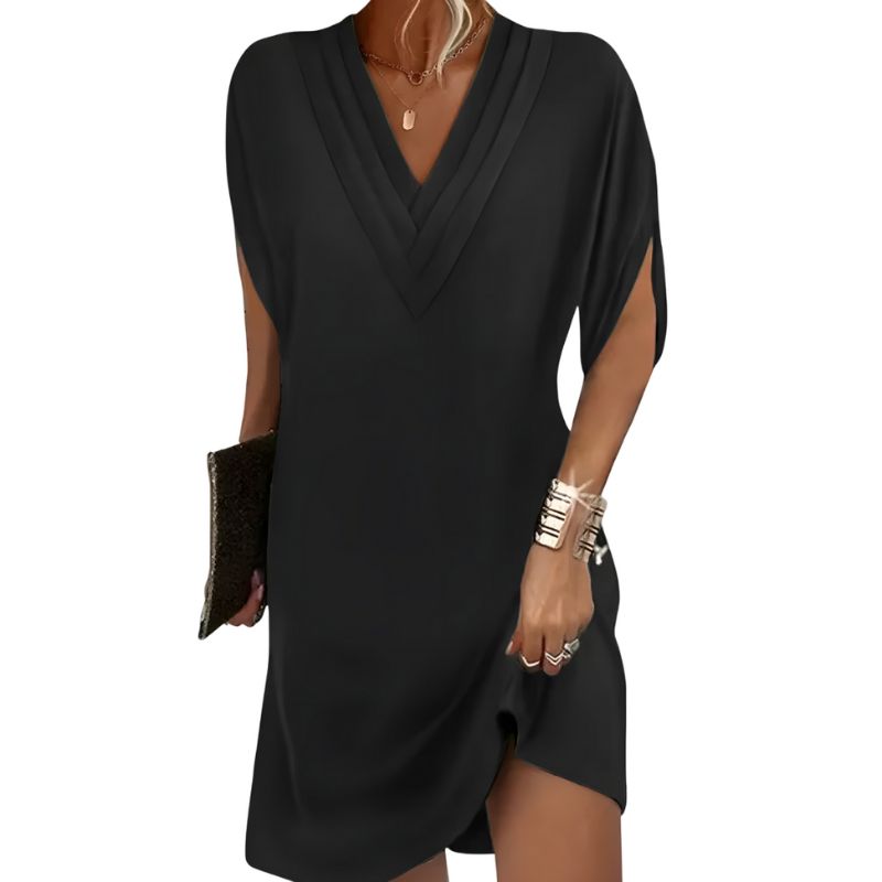 Vestido corto de punto fluido