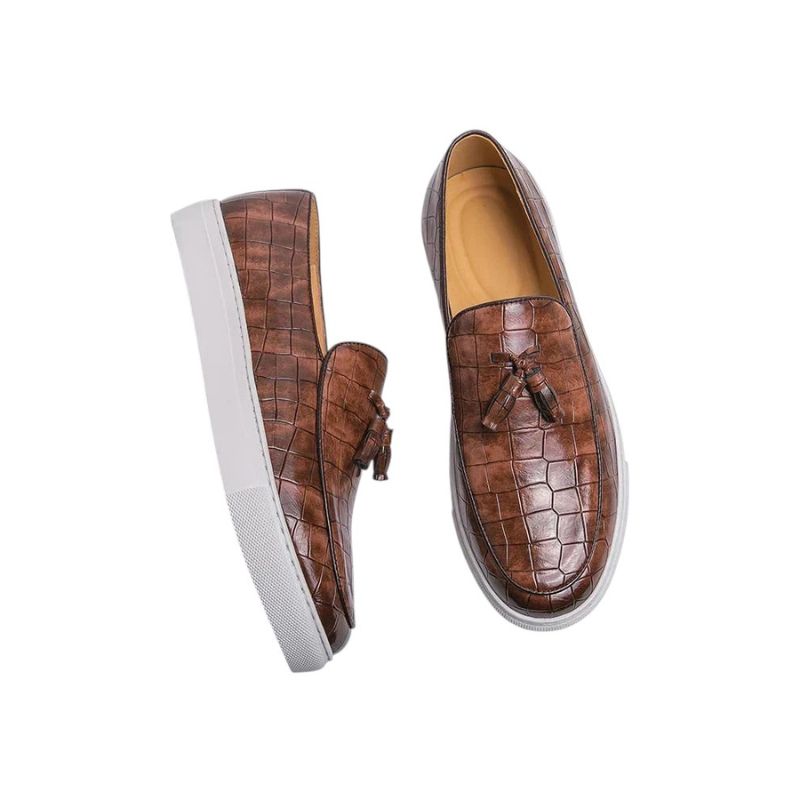 Mocasines con Grabado de Cocodrilo 