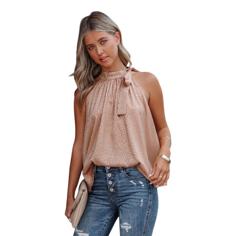 Top Leopardo de Cuello Alto con Lazo