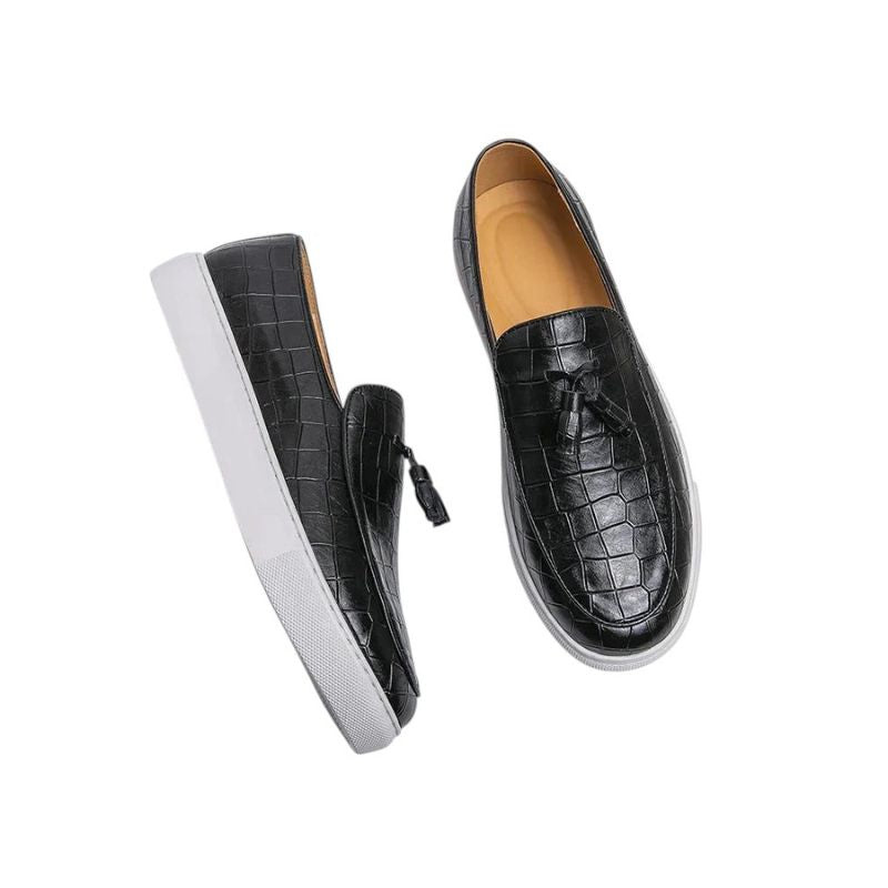 Mocasines con Grabado de Cocodrilo 