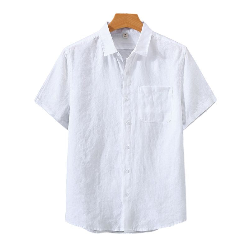 Camisa Capri de Lino y Manga Corta