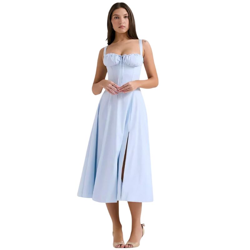 Vestido Corsé con Abertura Lateral
