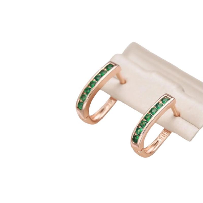 Pendientes de Esmeralda y Diamante en Oro