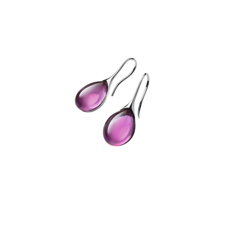 Pendientes de Gota de Cristal en Oro y Plata