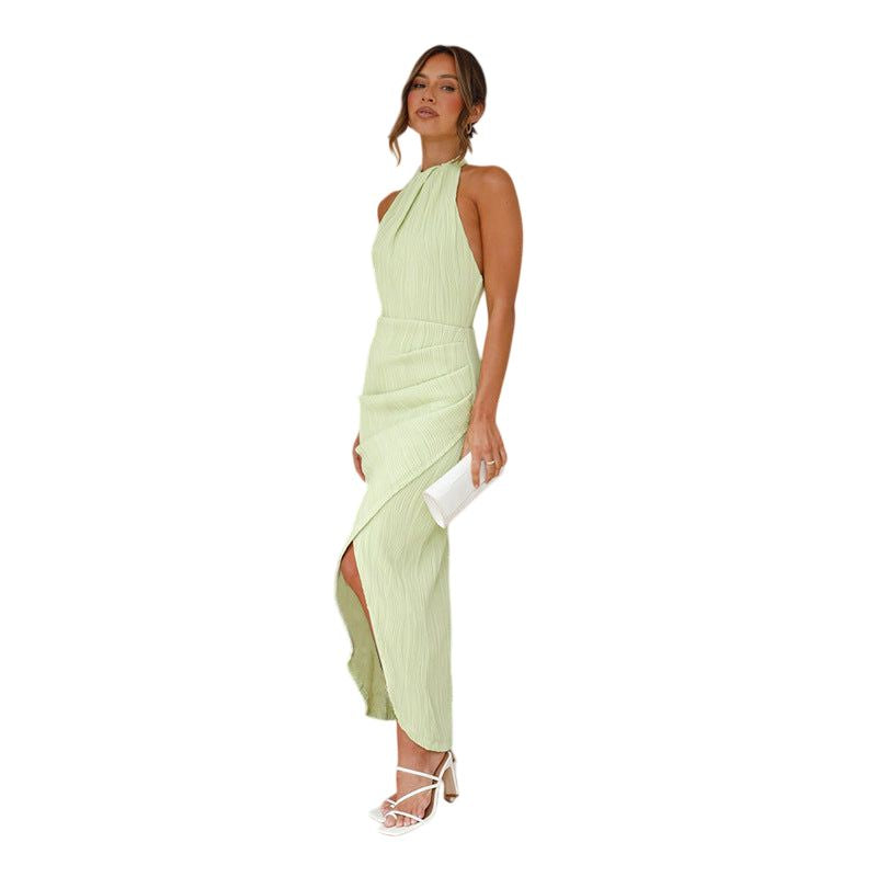 Vestido Halter con Drapeado