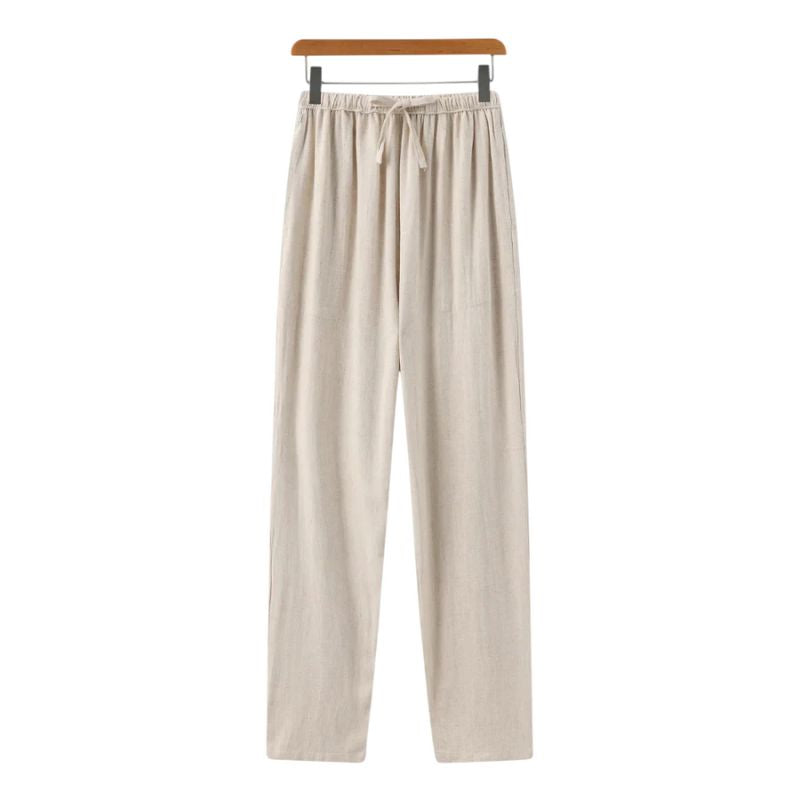 Pantalones de Lino de Corte Recto