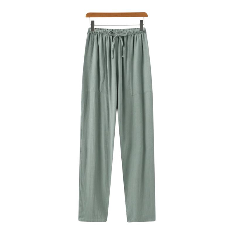 Pantalones de Lino de Corte Recto